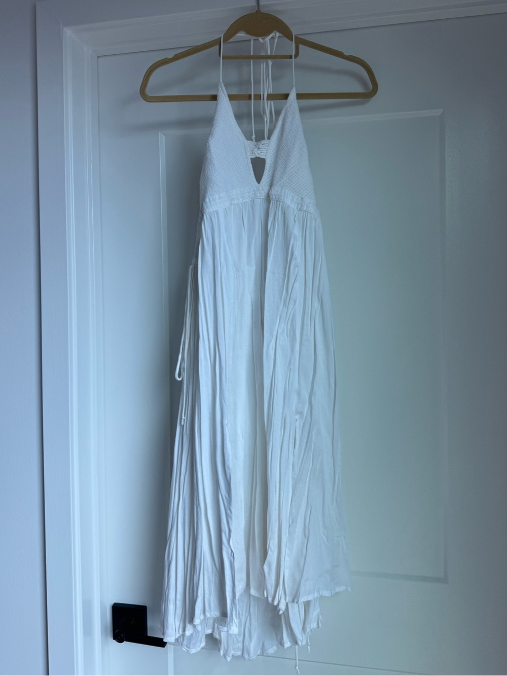 Boho Me Collection White Halter Crochet Maxi Dress